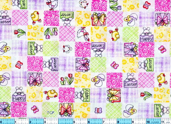 Happy Easter Chicks Ducks Fabric